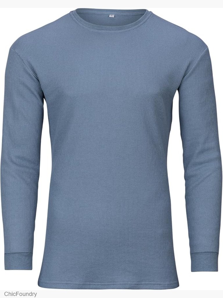 Men's Tall Slim-Fit Waffle Knit Thermal Long Sleeve Shirt